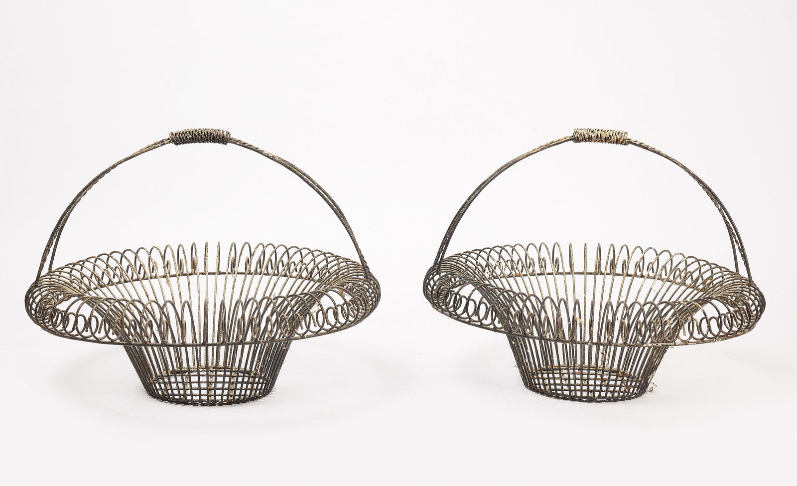 Pair of Large Wire Flower Baskets (1 of 3)