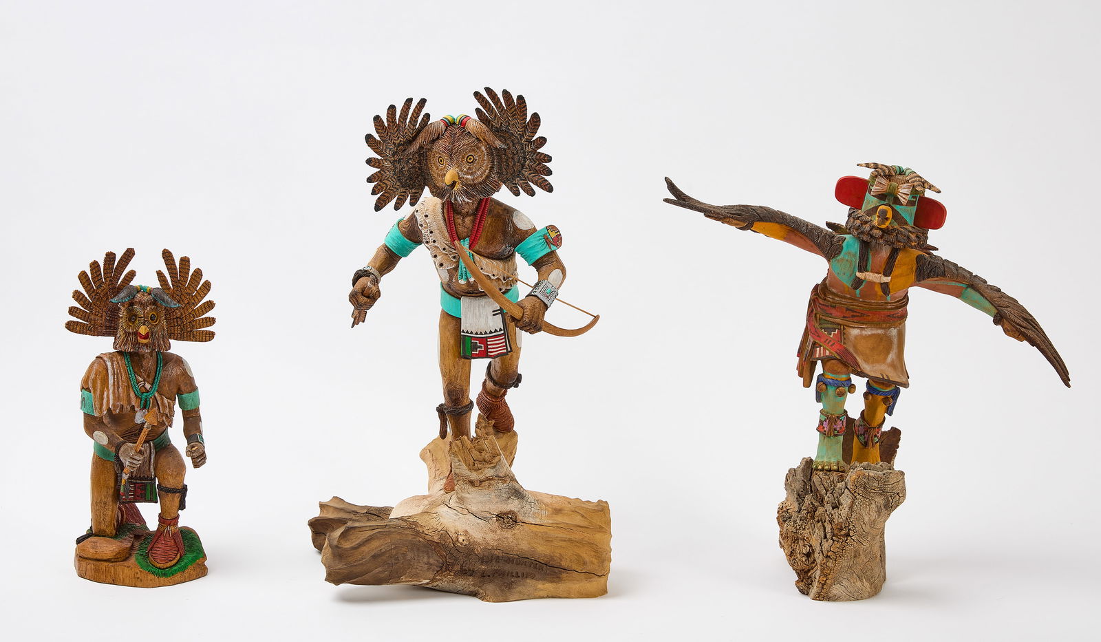 Three Carved Kachina Dolls (1 of 9)