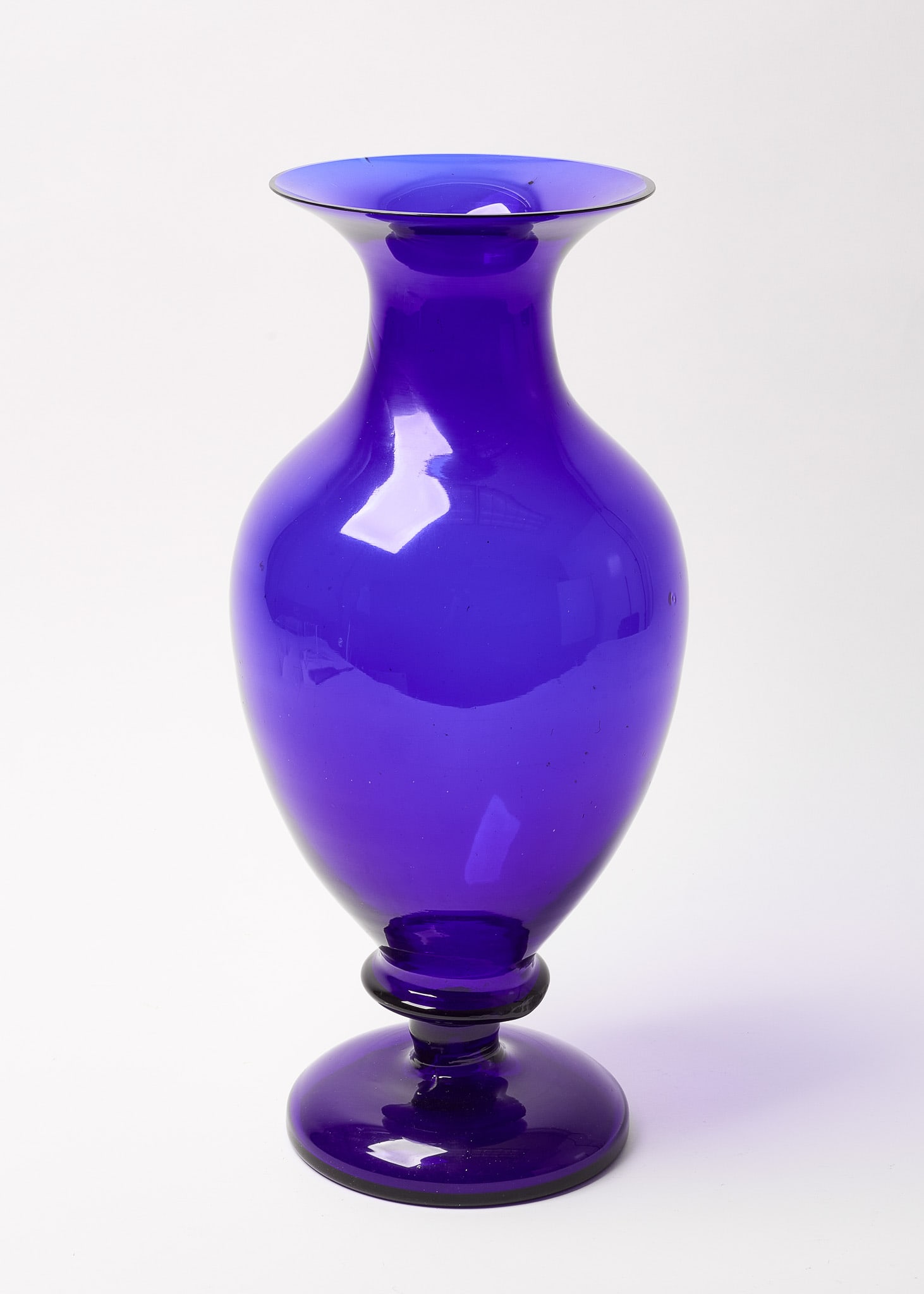 Large Cobalt Blue Blown Glass Vase (1 of 5)