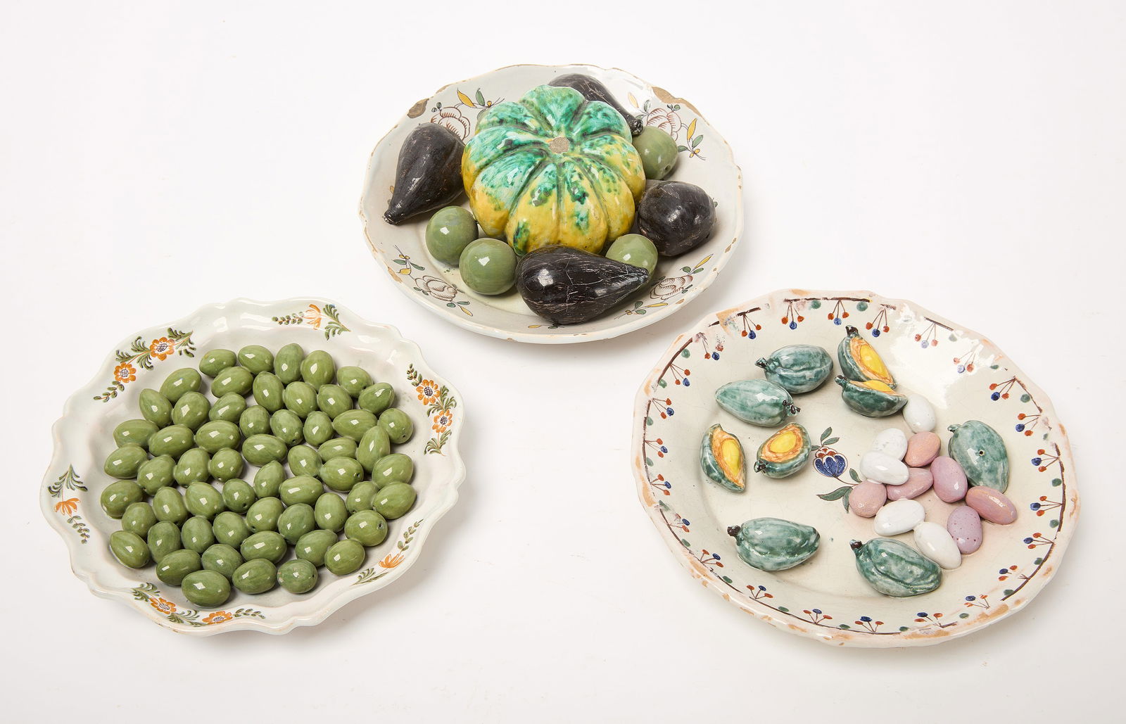 Three French Faience Trompe-L'oeil Plates (1 of 3)