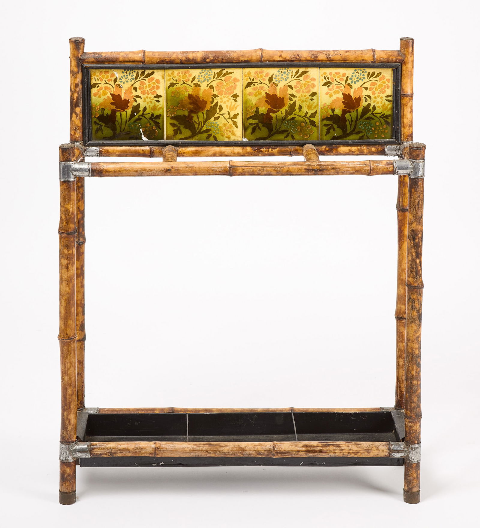 Tiled English Arts and Crafts Bamboo Stick Stand (1 of 6)