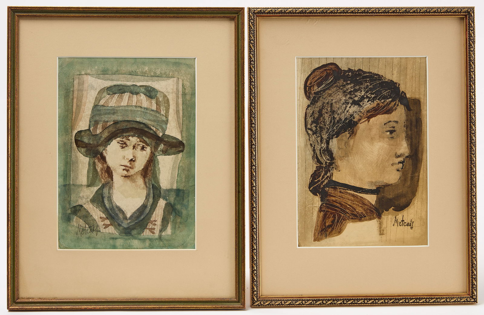 Conger Metcalf - Pair of Watercolors (1 of 3)