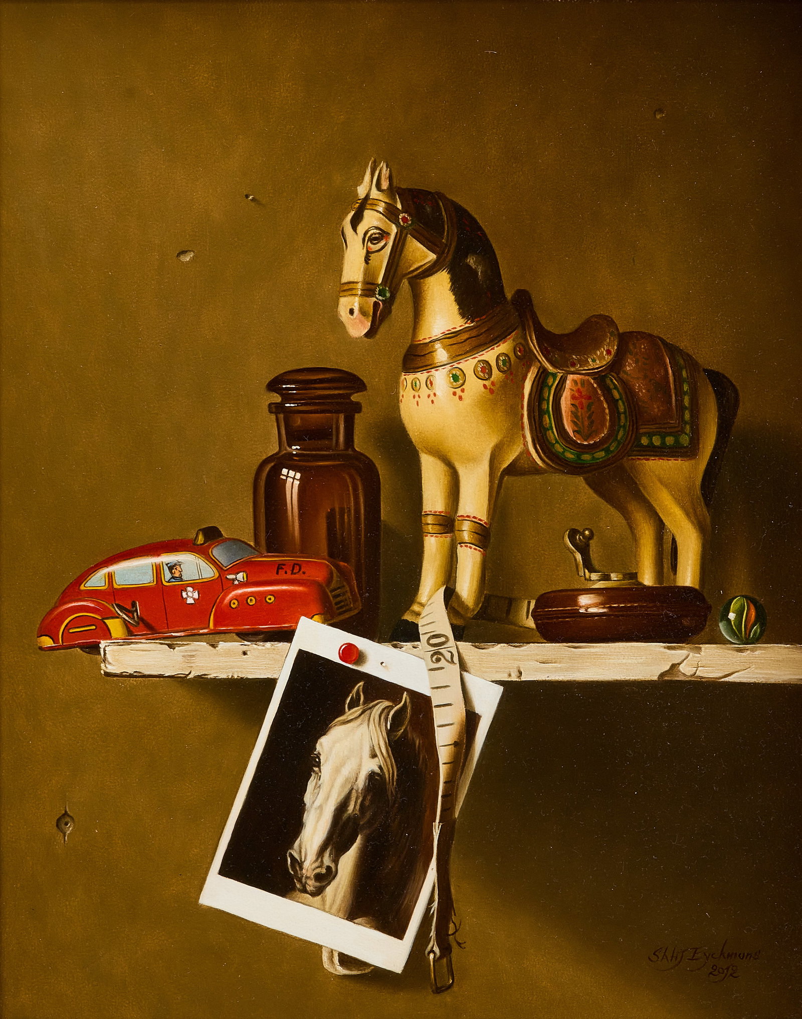 Stefaan Eyckmans - Homage to Gericault: Stefaan Eyckmans (b. 1964). Homage to Gericault. Oil on panel. Signed and dated by artist LR. Belgian, 2012. Stefaan Eyckmans was born in Niel, a former village of brickyards in the shadow of Ant