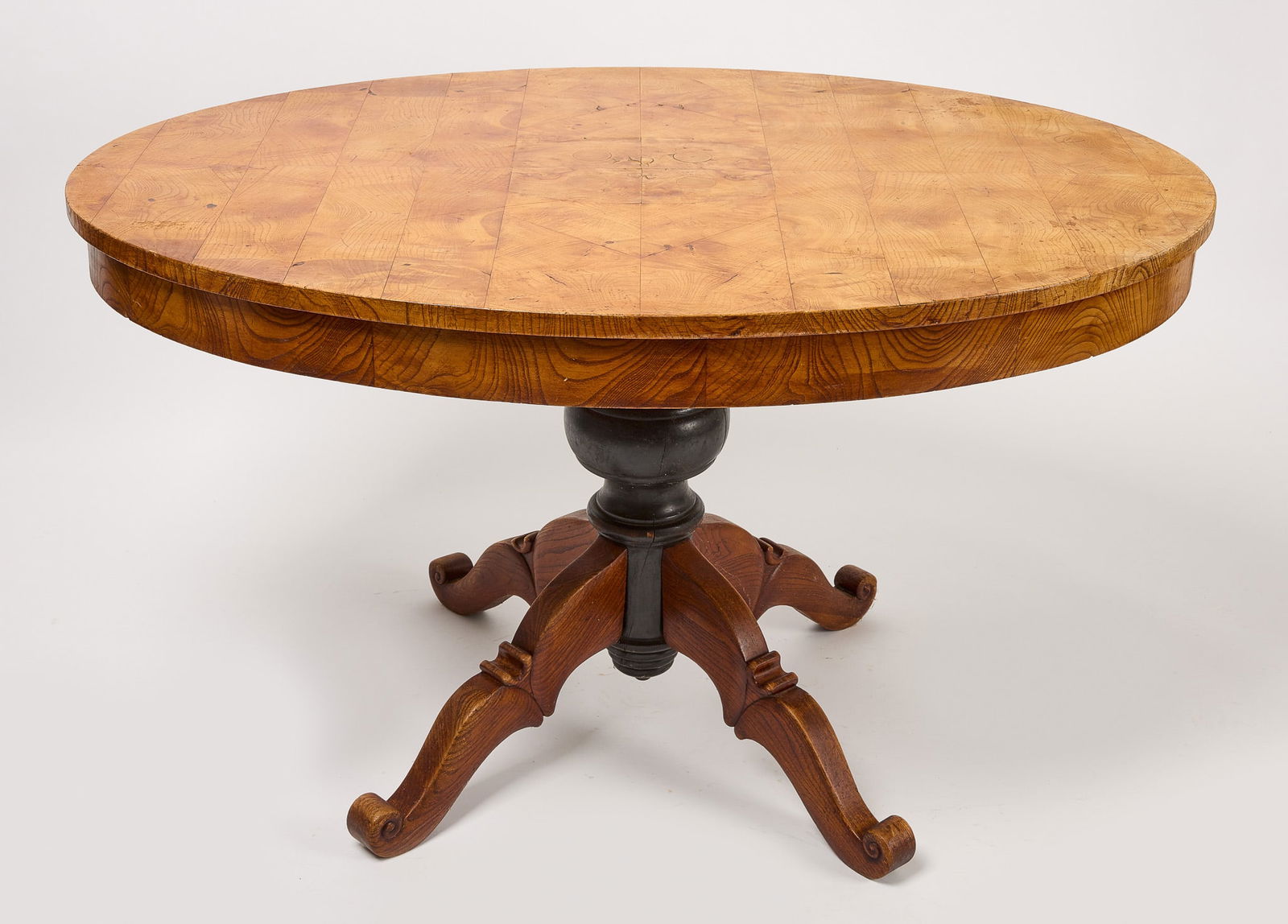 19th C Burled Elm Veneered Biedermeier Table (1 of 5)