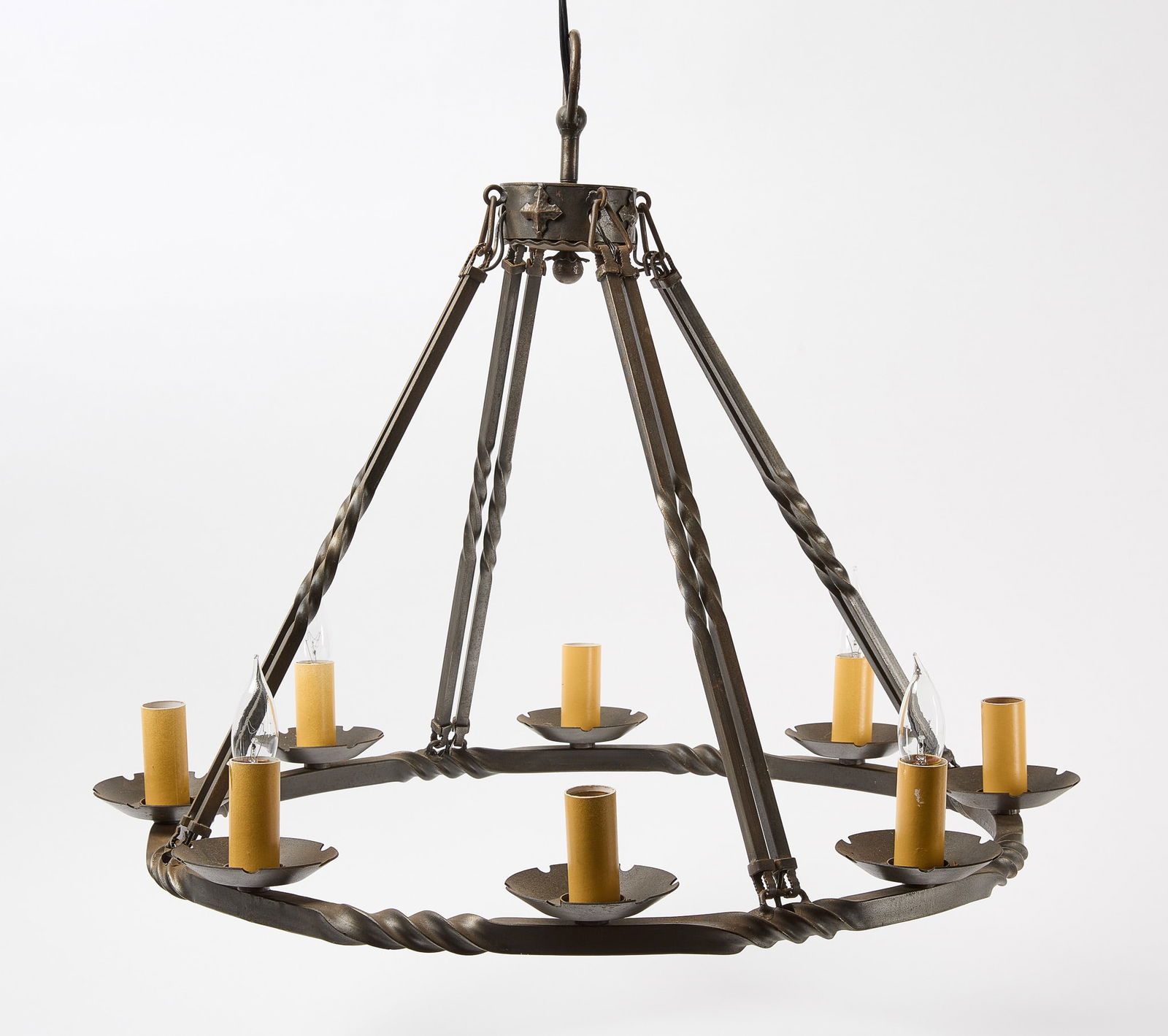Steel Eight-Light Chandelier (1 of 3)