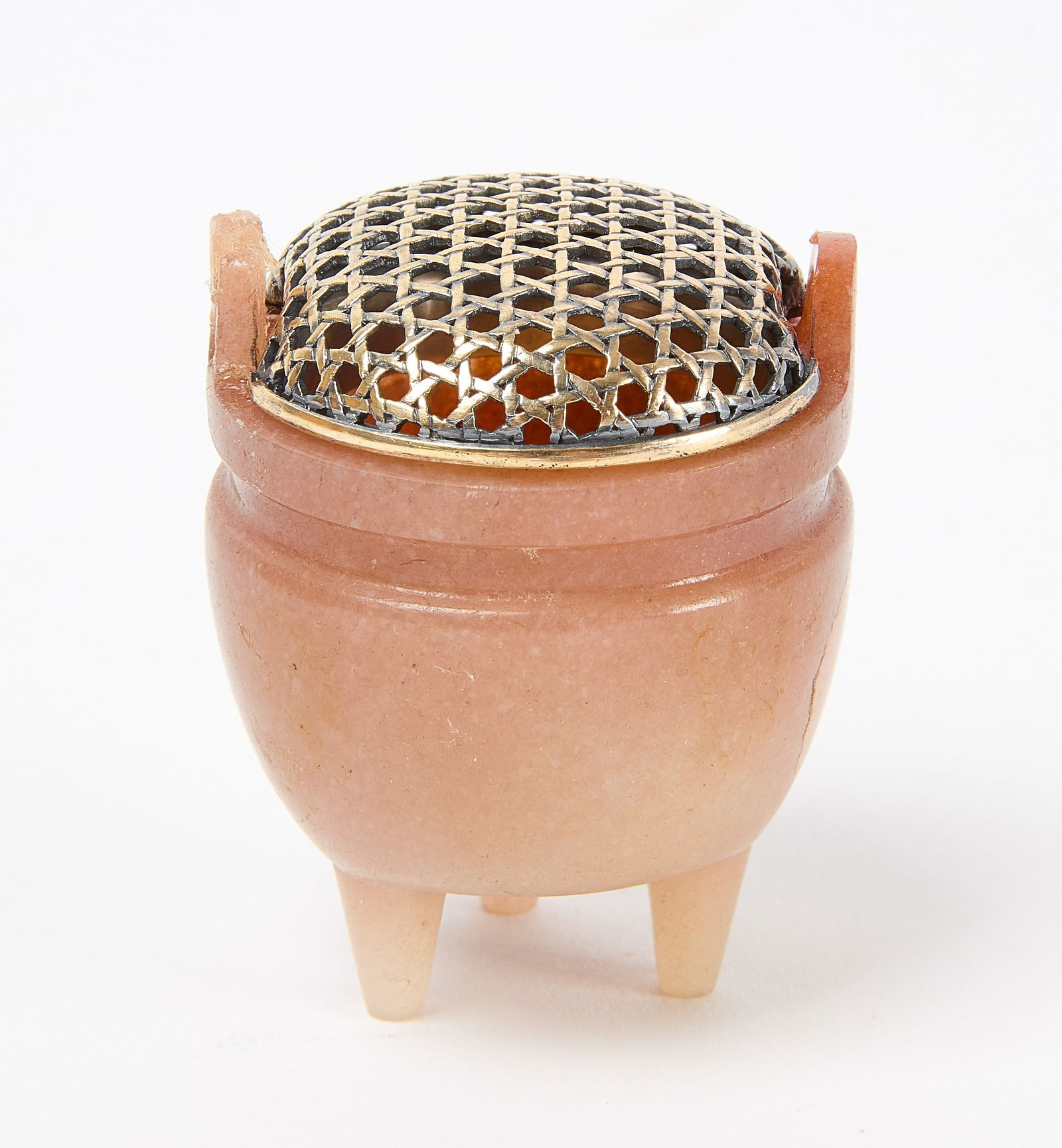 Chinese Jade or Agate and Silver Incense Burner and Cover (1 of 4)