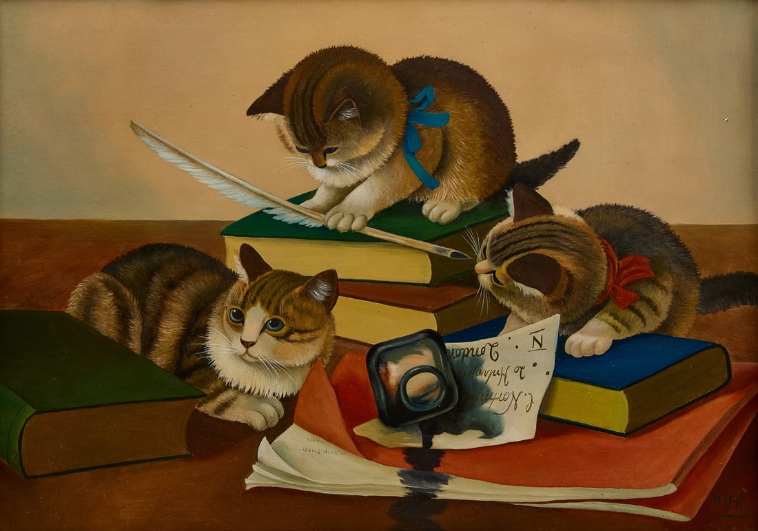 Folk Art Portrait of Cats (1 of 4)