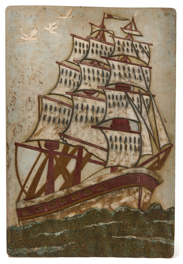 Carved Ship on Panel (1 of 5)
