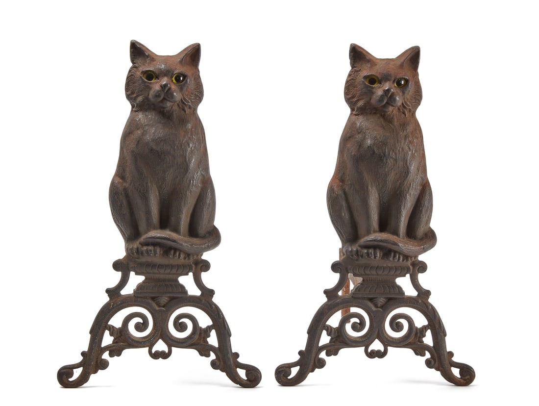 Pair of Cat Andirons (1 of 5)