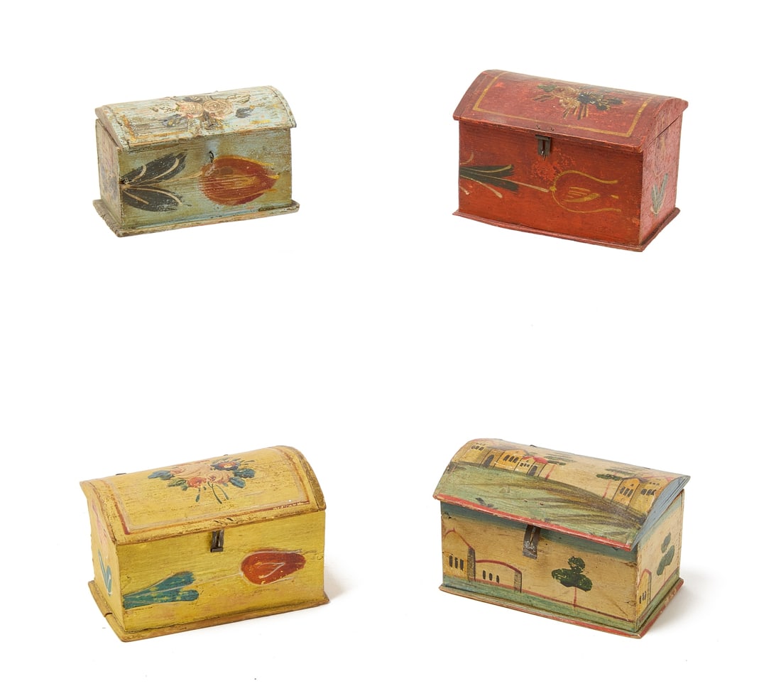 Four Small Painted Wood Boxes (1 of 8)