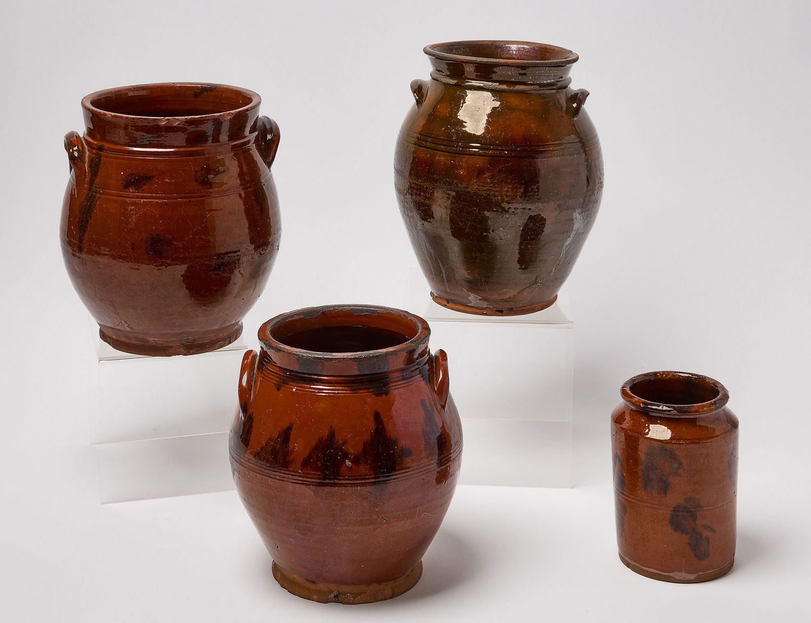Four New England Redware Jars (1 of 3)