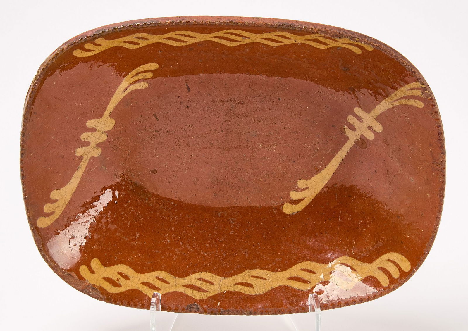 Slip-Decorated Redware Loaf Dish (1 of 3)