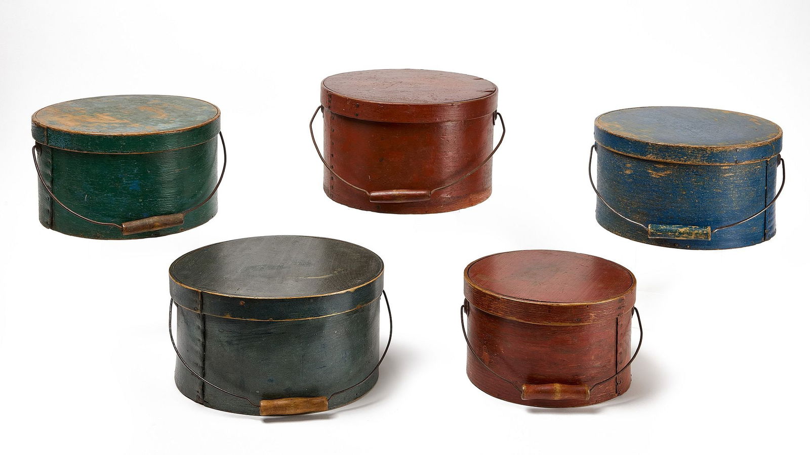 Five Painted Handled Pantry Boxes (1 of 9)