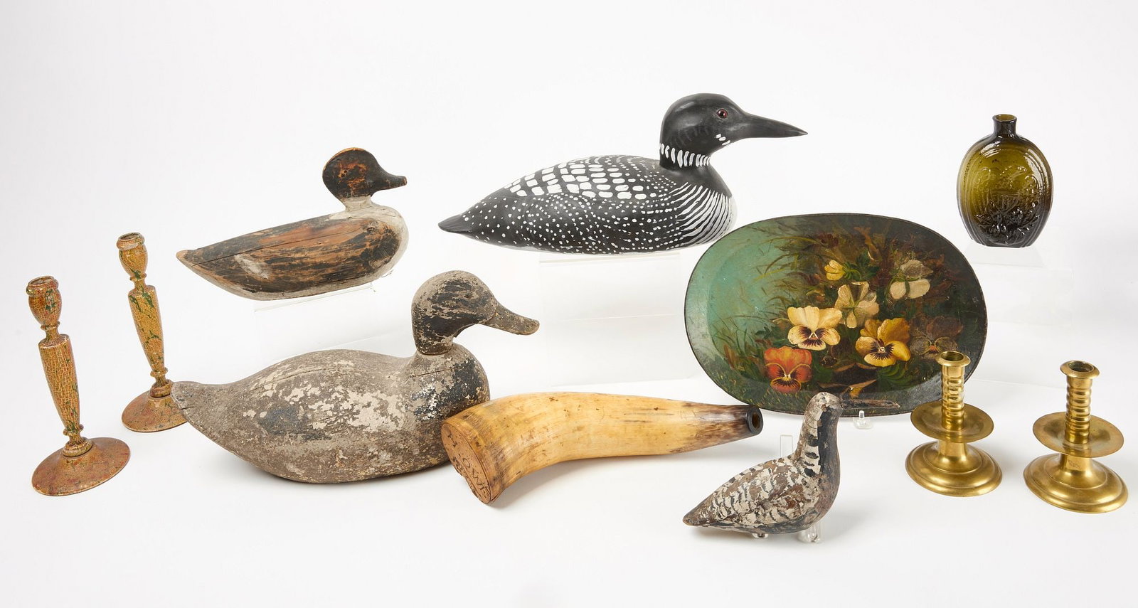 Americana Lot with Candlesticks and Decoys (1 of 4)