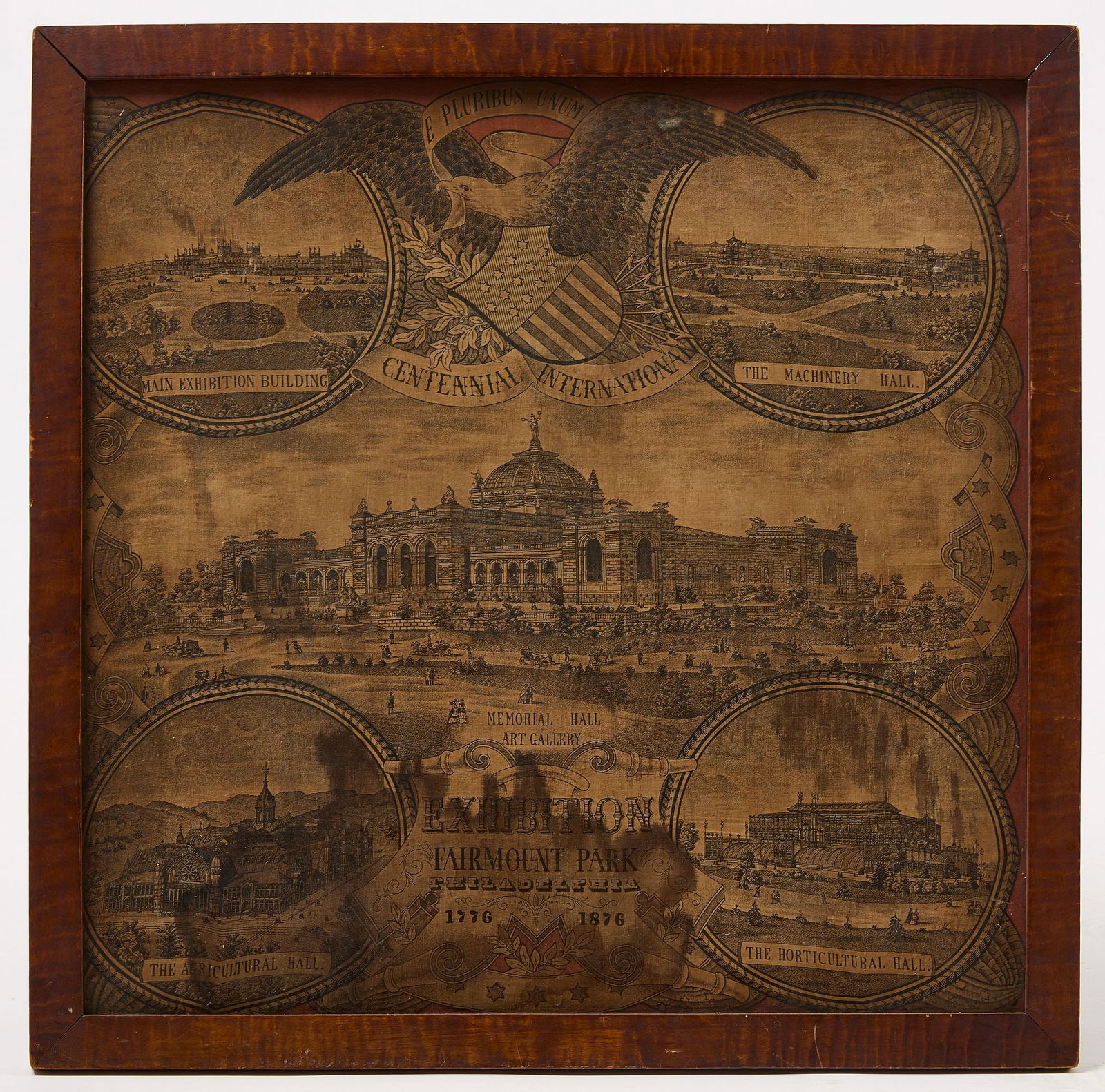 Tiger Maple Frame with Philadelphia Exhibition Cloth (1 of 2)