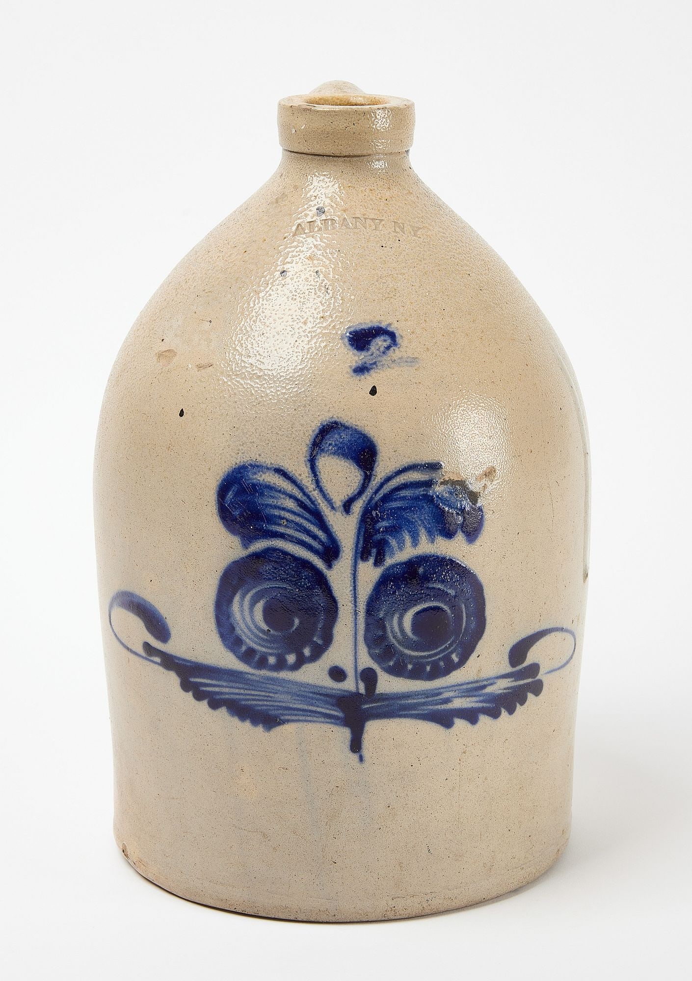 Cobalt Blue Decorated Stoneware Jug and Stoneware Pitcher (1 of 9)