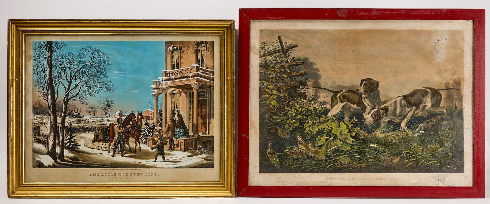 Six Currier and Ives Lithographs Together with a Robertson Lithograph (1 of 3)