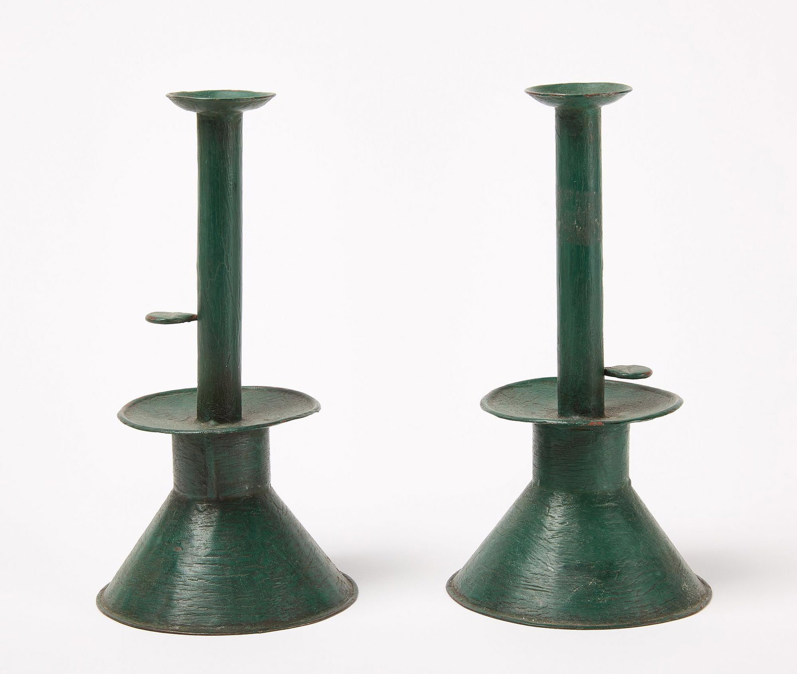 Pair of Weighted Candlesticks Together with Two Fireplace Tools (1 of 5)