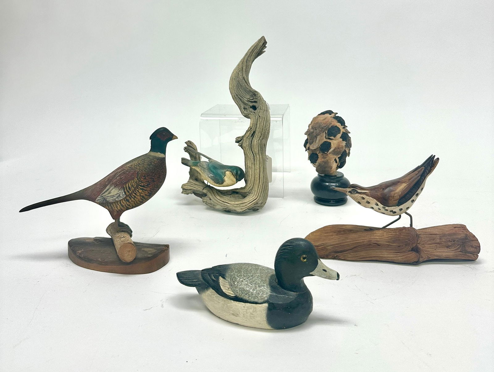 Group of Five Carved Birds (1 of 8)