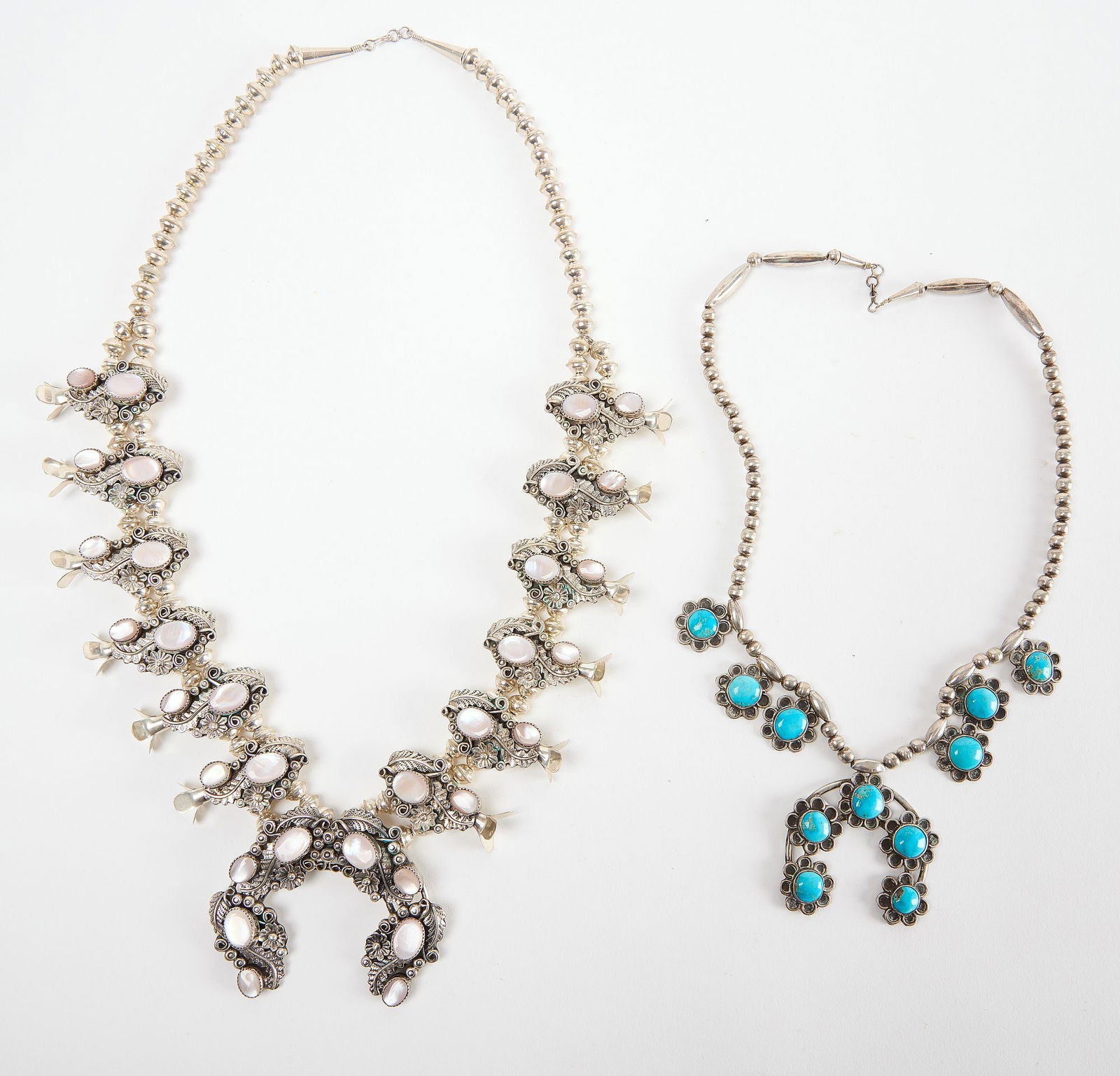 Pink Squash Blossom Necklace and Turquoise Necklace (1 of 4)