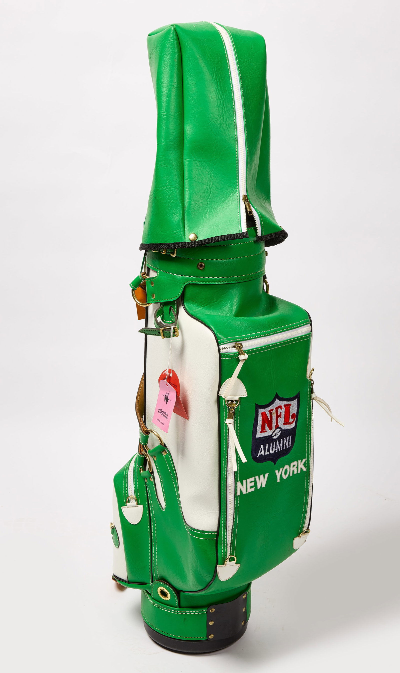 NFL Golf Club Bag:  NFL Alumni golf club bag. Bag H 35-1/2". Property of Bobby Simms. Condition: Excellent original condition. Copy and paste link for high-res images: