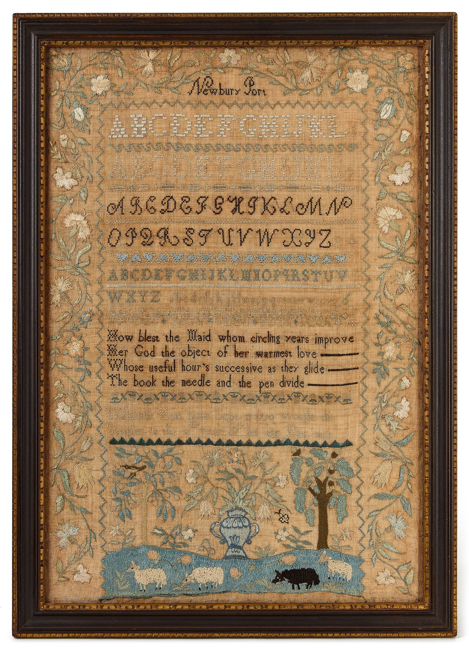 Needlework Sampler Newbury Port -Elizabeth Ham 1802 (1 of 2)
