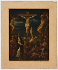 Cuzco School Painting - Crucifixion