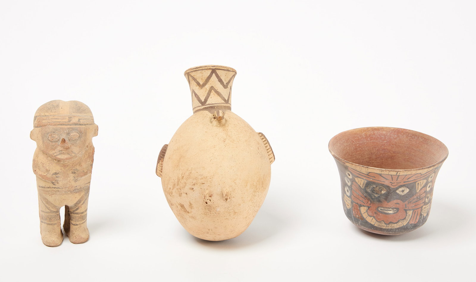 Three Peruvian Pottery Items (1 of 6)
