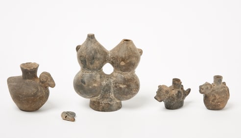 Five Peruvian Pottery Items