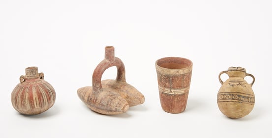 Four Pre Colombian Pottery Vessels