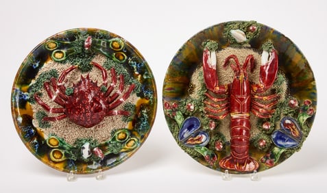 Pair of Majolica Plates