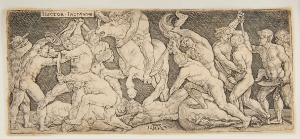 Heinrich Aldegrever - Hector Fighting the Greeks