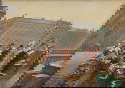 Hermann A. Brinck - Copenhagen Fish Market on a Rainy Morning
