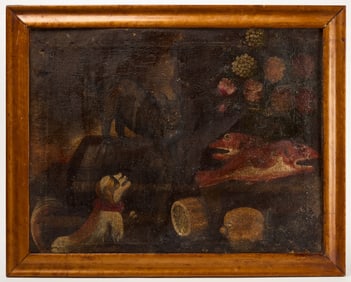 Early European Still Life with Cat and Dog