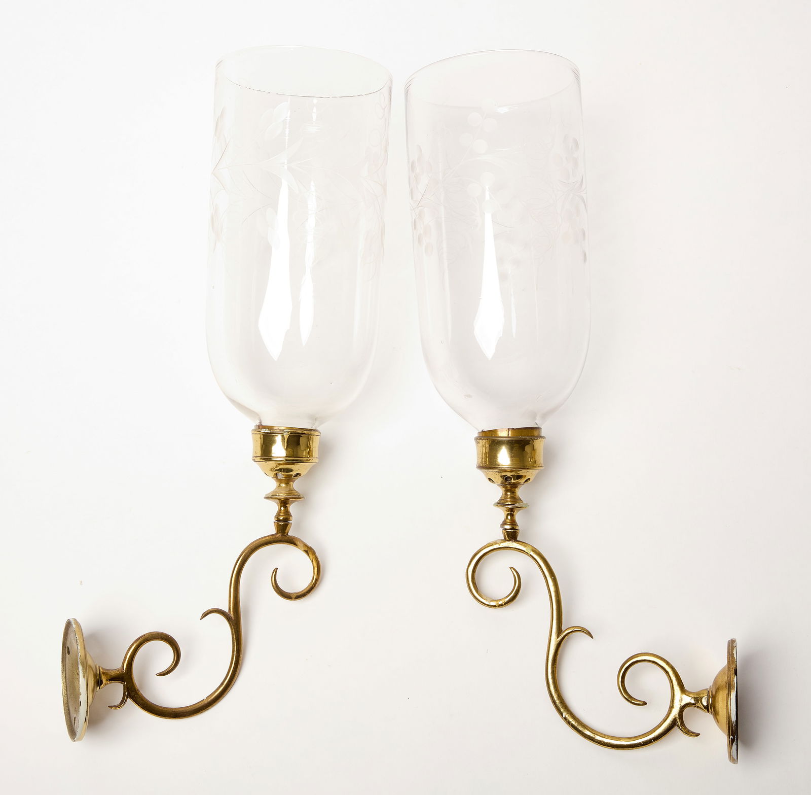 Pair of Brass Hurricane Sconces (1 of 5)