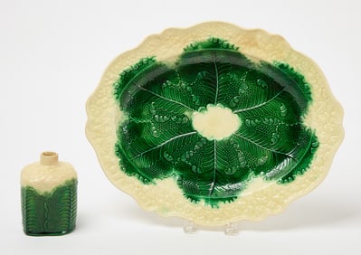 Staffordshire Cauliflower Platter and Tea Canister