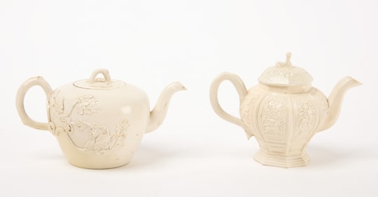 Two Salt Glazed Teapots