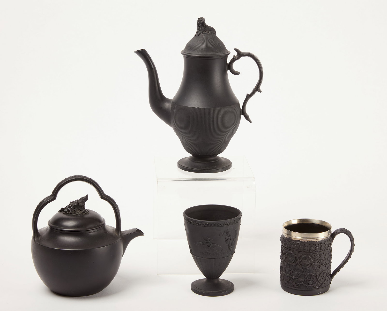 Basalt Coffee Pot, Mug, and Cup with Wedgewood Cognac Pot (1 of 15)
