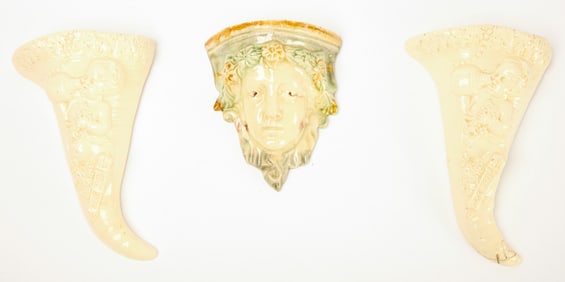 Three Creamware Wall Pockets