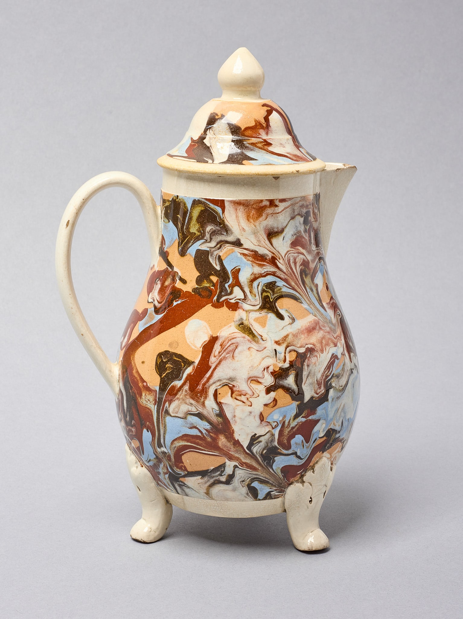 Pearlware Marbled Surface Lidded Jug (1 of 4)