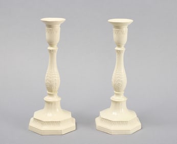Pair of Wedgewood Pearlware Candlesticks
