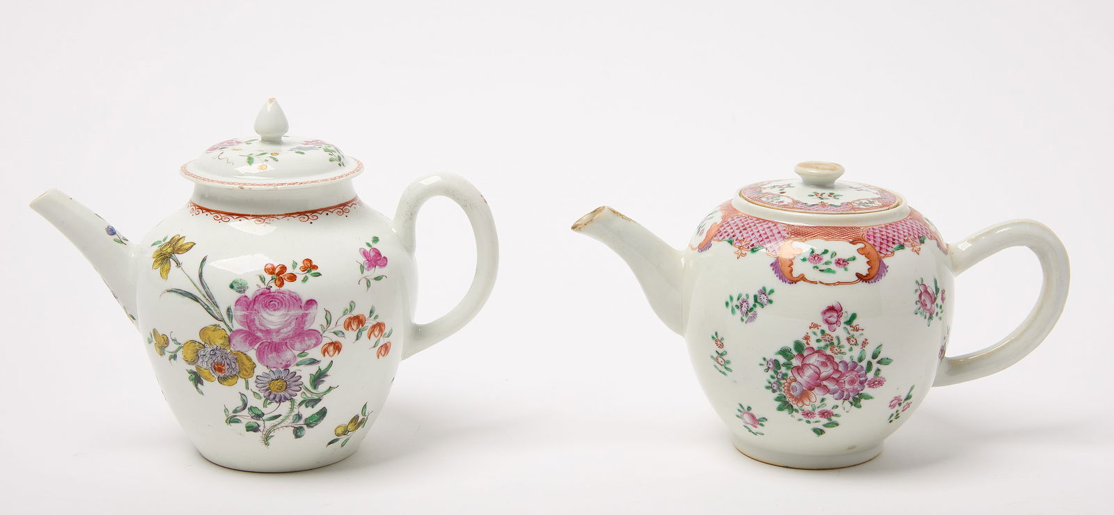 Pearlware Teapot and Early Worcester Globular Teapot (1 of 4)