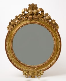 Gilded Mirror with Brass Candle Holders