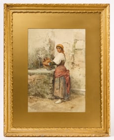 C. Bompiani-Battaglia – Portrait of Woman at a Fountain