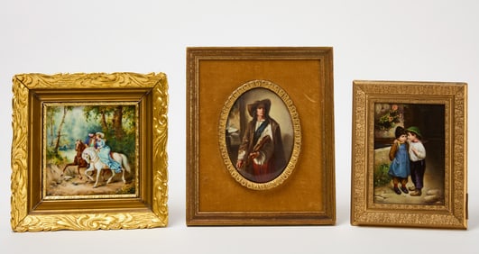 Three Paintings on Porcelain