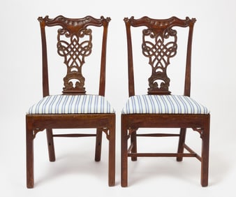 Pair of English Chippendale Side Chairs