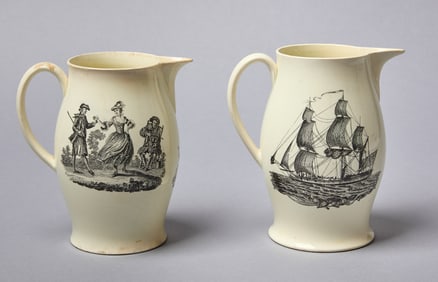 Two Liverpool Creamware Jugs