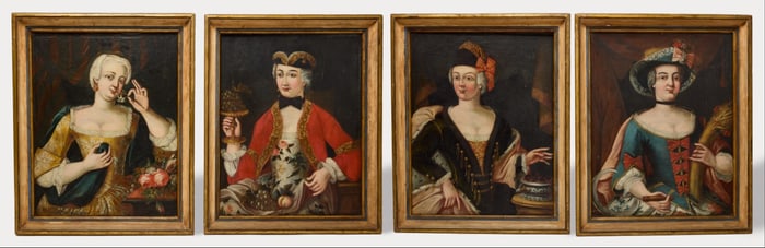 Four Portraits of Fashionable Women