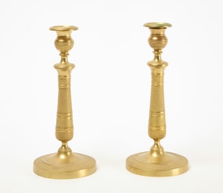 Pair of French Empire Candle Sticks