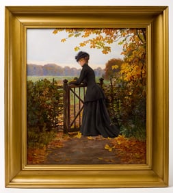 C. Carlsen – Lady in Autumnal Landscape